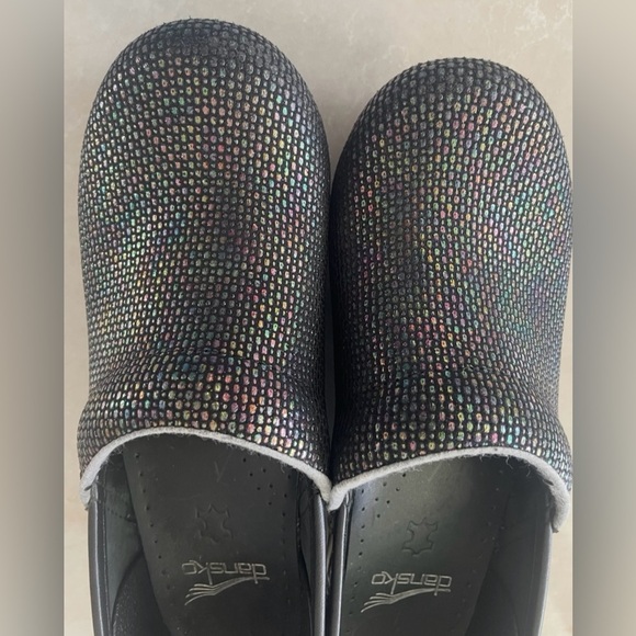 Dansko Professional Clogs Womens 37 EU 7 US Black Rainbow Glitter Glitzy Nurse - Picture 5 of 6